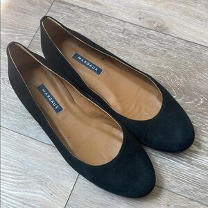 Margaux Black Flats Classic Suede Loafers